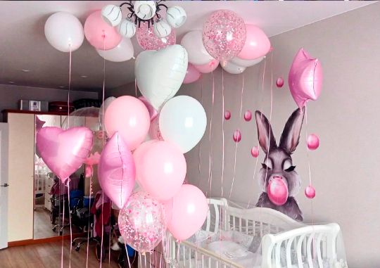 🎀👶💝 Выписка из 🍼роддома гелиевыми шарами с надписями из пленки оракала
